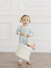 Load image into Gallery viewer, Green Stripe Pajamas with White Trim