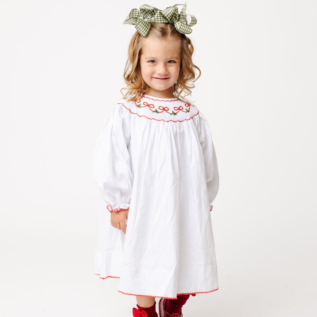 Smocked Christmas Dress Tiny and Timeless Smocked Christmas Dress Tiny and Timeless