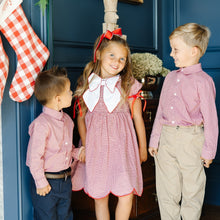 Load image into Gallery viewer, Red Gingham Bow Dress