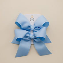 Load image into Gallery viewer, Light Blue Grosgrain Pigtail Set
