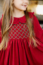 Load image into Gallery viewer, Burgundy Smocked Dress
