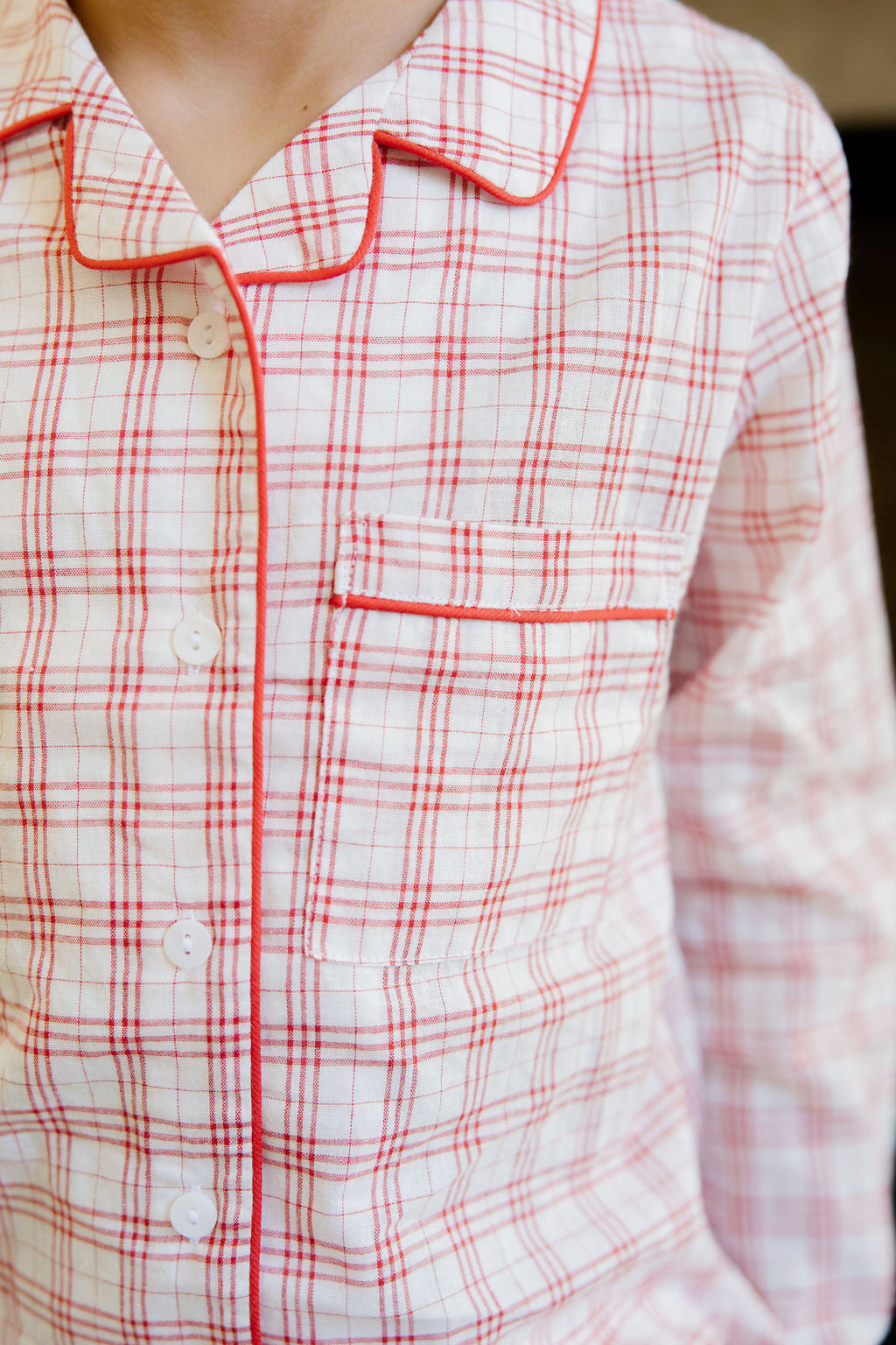 Boys Red Plaid Pajama Set