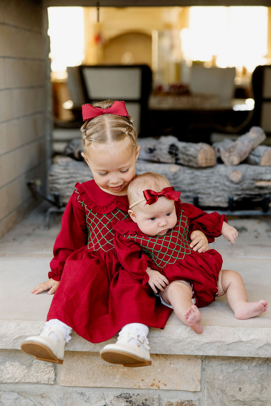 Burgundy Smocked Bubble
