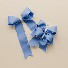 Load image into Gallery viewer, Dusty Blue Moonstitch Pigtail Set
