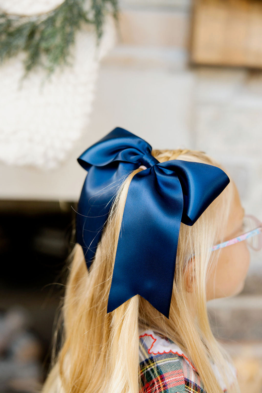 Deep Blue Satin Bow