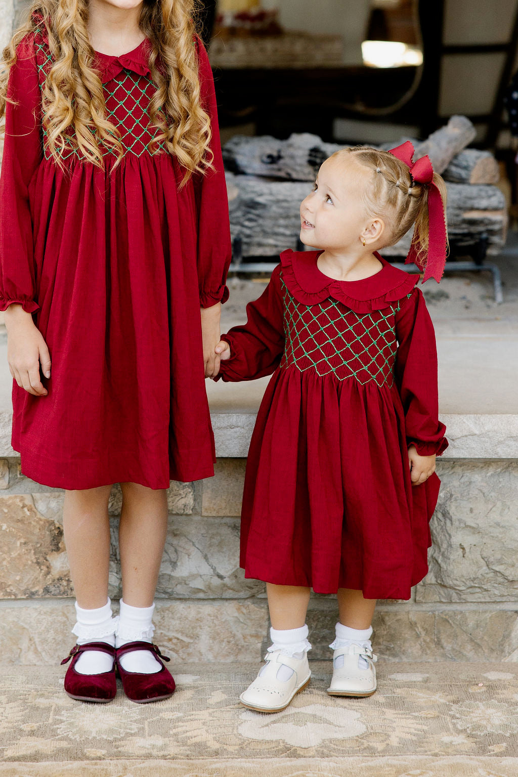 Burgundy Smocked Dress