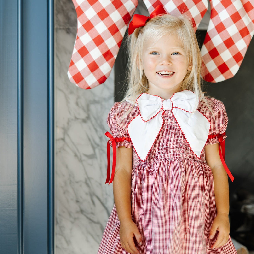 Red Gingham Bow Dress