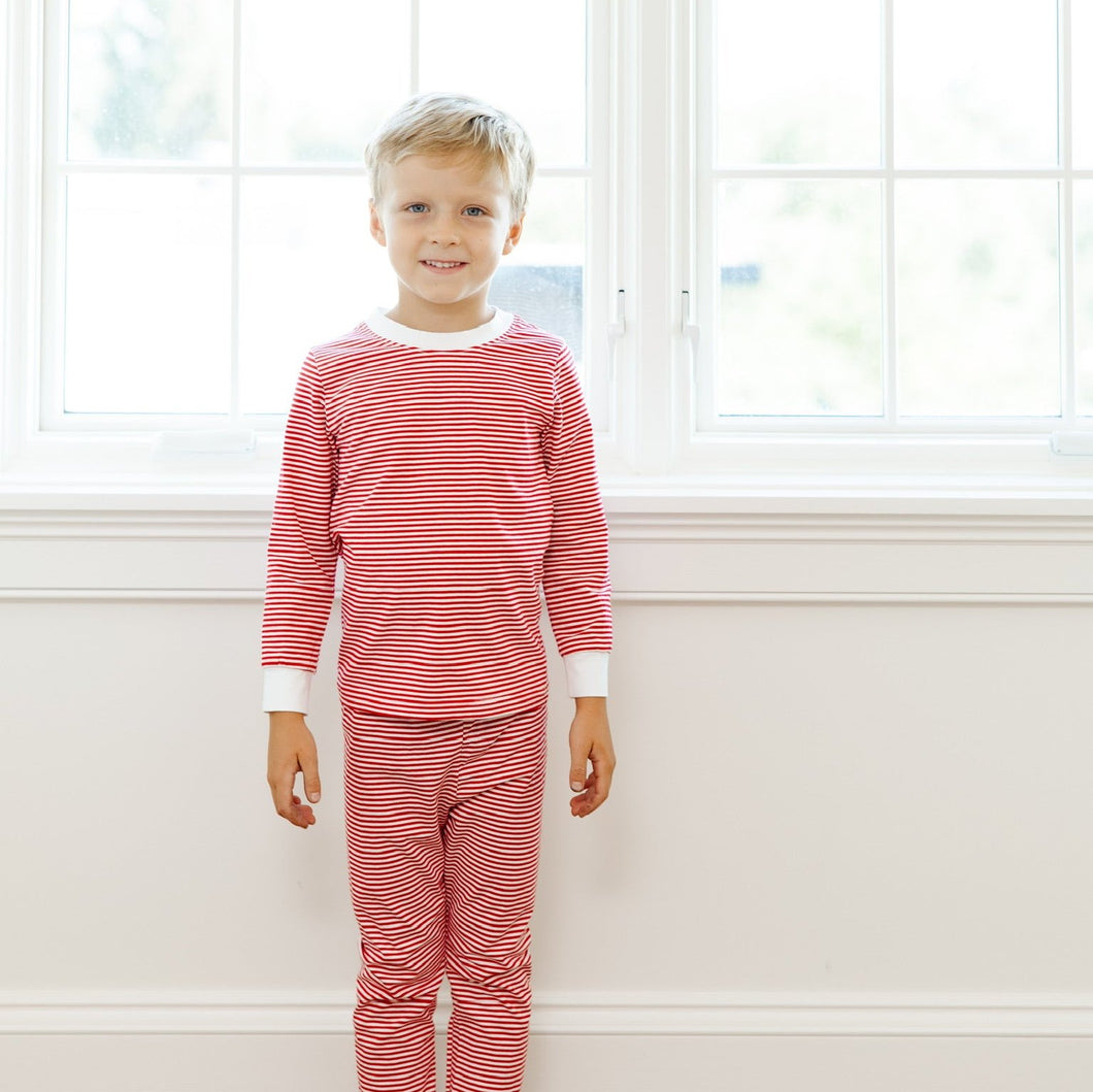 Boys Red Stripe Pajamas