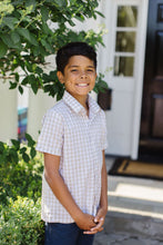 Load image into Gallery viewer, Boys Tan Check Button Up
