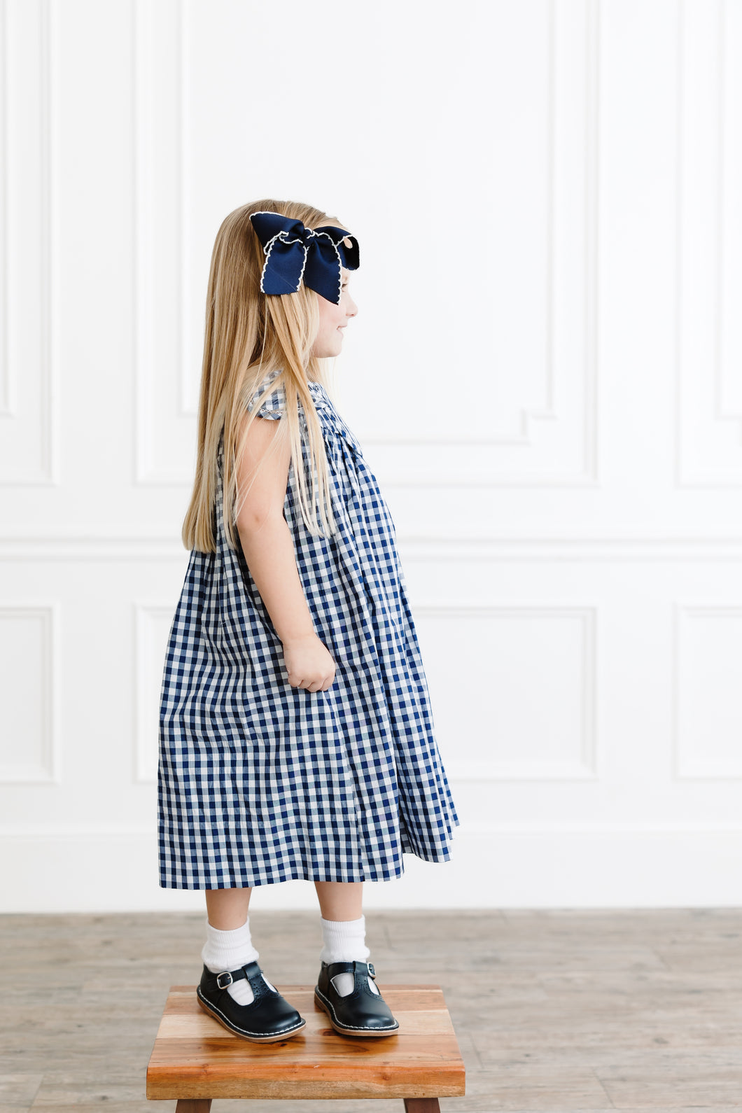 Lucy Dress in Navy Check
