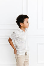 Load image into Gallery viewer, Boys Tan Check Button Up
