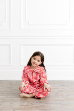 Load image into Gallery viewer, Ruffle Red Gingham Pajamas
